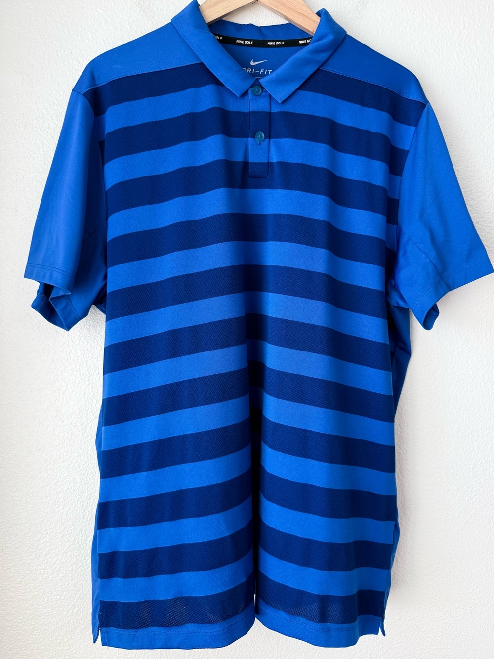 Nike Golf Dri-Fit Striped Polo Shirt Blue Men's XL AR2581-480 EUC